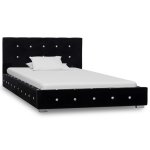 Vidaxl lit avec matelas noir velours 90 x 200 cm