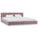 Vidaxl lit avec matelas rose velours 160 x 200 cm