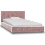 Vidaxl lit avec matelas rose velours 90 x 200 cm