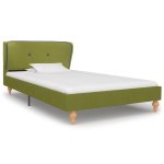 Vidaxl lit avec matelas vert tissu 90 x 200 cm