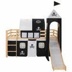 Vidaxl lit mezzanine d'enfants avec toboggan et chelle pin 97x208 cm