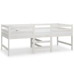 Vidaxl lit mi - haut blanc bois de pin massif 90x200 cm