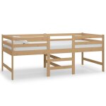 Vidaxl lit mi - haut marron miel bois de pin massif 90x200 cm