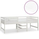 Vidaxl lit mi - haut avec matelas 90x200 cm blanc bois de pin massif