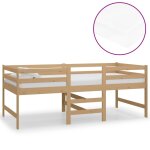 Vidaxl lit mi - haut avec matelas 90x200 cm marron miel pin massif