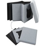 Vidaxl lit pliable pour chats faux lin 37 x 33 x 33 cm gris