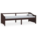 Vidaxl lit de repos 3 places marron foncé bois de pin massif 90x200 cm Vidaxl lit de repos 3 places marron foncé bois de pin massif 90x200 cm