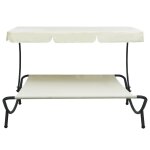 Vidaxl lit de repos d'extérieur avec auvent blanc crème Vidaxl lit de repos d'extérieur avec auvent blanc crème