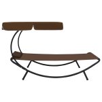 Vidaxl lit de repos d'ext�rieur avec auvent et oreiller marron