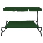 Vidaxl lit de repos d'extérieur avec auvent vert Vidaxl lit de repos d'extérieur avec auvent vert