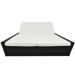 Vidaxl lit de repos d'extrieur avec coussin rsine tresse noir