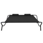 Vidaxl lit de repos d'extérieur tissu noir Vidaxl lit de repos d'extérieur tissu noir