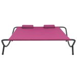 Vidaxl lit de repos d'extérieur tissu rose Vidaxl lit de repos d'extérieur tissu rose