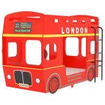 Vidaxl lit superpos bus de londres rouge mdf 90x200 cm