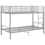 Vidaxl lit superpos gris mtal 90x200 cm