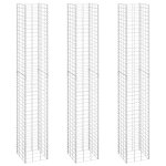 Vidaxl lits surlevs en gabions 3 pcs 30x30x200 cm fer