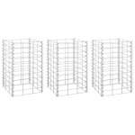 Vidaxl lits surlevs en gabions 3 pcs 30x30x50 cm fer