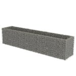 Vidaxl lit sur�lev� � gabion acier galvanis� 450x90x100 cm
