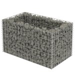 Vidaxl lit sur�lev� � gabion acier galvanis� 90x50x50 cm