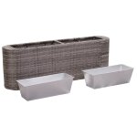 Vidaxl lit surlev de jardin 120x24x40 cm rsine tresse gris