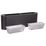 Vidaxl lit surlev de jardin 120x24x40 cm rsine tresse noir