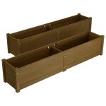 Vidaxl lits surlevs de jardin 2 pcs marron miel bois de sapin massif