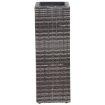 Vidaxl lit surlev de jardin  2 pots 28x28x80 cm rsine tresse gris