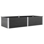 Vidaxl lit sur�lev� de jardin 250x100x54 cm wpc gris