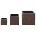 Vidaxl lits surlevs de jardin 3 pcs rsine tresse marron