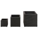 Vidaxl lits surlevs de jardin 3 pcs rsine tresse noir