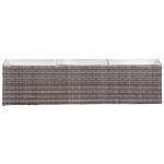Vidaxl lit surlev de jardin  3 pots 150x20x40cm rsine tresse gris