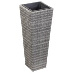 Vidaxl lit surlev de jardin 30x30x80 cm rsine tresse gris