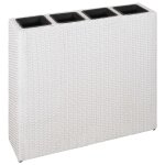 Vidaxl lits surlevs de jardin et 4 pots 2 pcs rsine tresse blanc