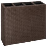 Vidaxl lits surlevs de jardin et 4 pots 2 pcs rsine tresse marron