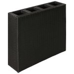 Vidaxl lits surlevs de jardin avec 4 pots 2 pcs rsine tresse noir