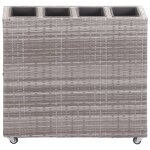 Vidaxl lit surlev de jardin  4 pots 80x22x79 cm rsine tresse gris