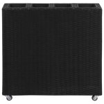 Vidaxl lit surlev de jardin  4 pots 80x22x79 cm rsine tresse noir