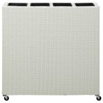 Vidaxl lit surlev de jardin  4 pots 80x22x79cm rsine tresse blanc
