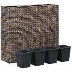 Vidaxl lit sur�lev� de jardin avec 4 pots jacinthe d'eau marron