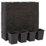 Vidaxl lit surlev de jardin avec 4 pots jacinthe d'eau noir