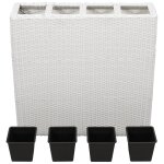 Vidaxl lit surlev de jardin avec 4 pots rsine tresse blanc
