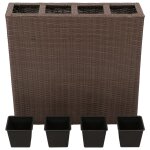 Vidaxl lit surlev de jardin avec 4 pots rsine tresse marron