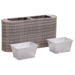 Vidaxl lit surlev de jardin 80x25x40 cm rsine tresse gris