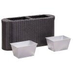 Vidaxl lit surlev de jardin 80x25x40 cm rsine tresse noir