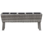 Vidaxl lit surlev de jardin et pied et 5 pots 118x25x50cm rotin gris