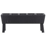 Vidaxl lit surlev de jardin et pied et 5 pots 118x25x50cm rotin noir
