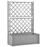 Vidaxl lit sur�lev� de jardin et treillis et syst�me d'arrosage gris