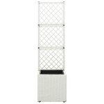 Vidaxl lit surlev treillis 1 pot 30x30x107 cm rsine tresse blanc
