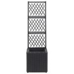 Vidaxl lit surlev en treillis 1 pot 30x30x107cm rsine tresse noir