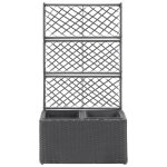 Vidaxl lit surlev treillis 2 pots 58x30x107 cm rsine tresse marron